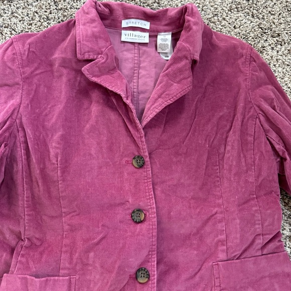 Villager Plum Corduroy Blazer – Size 12 (Women’s Medium/Large) - Picture 3 of 6